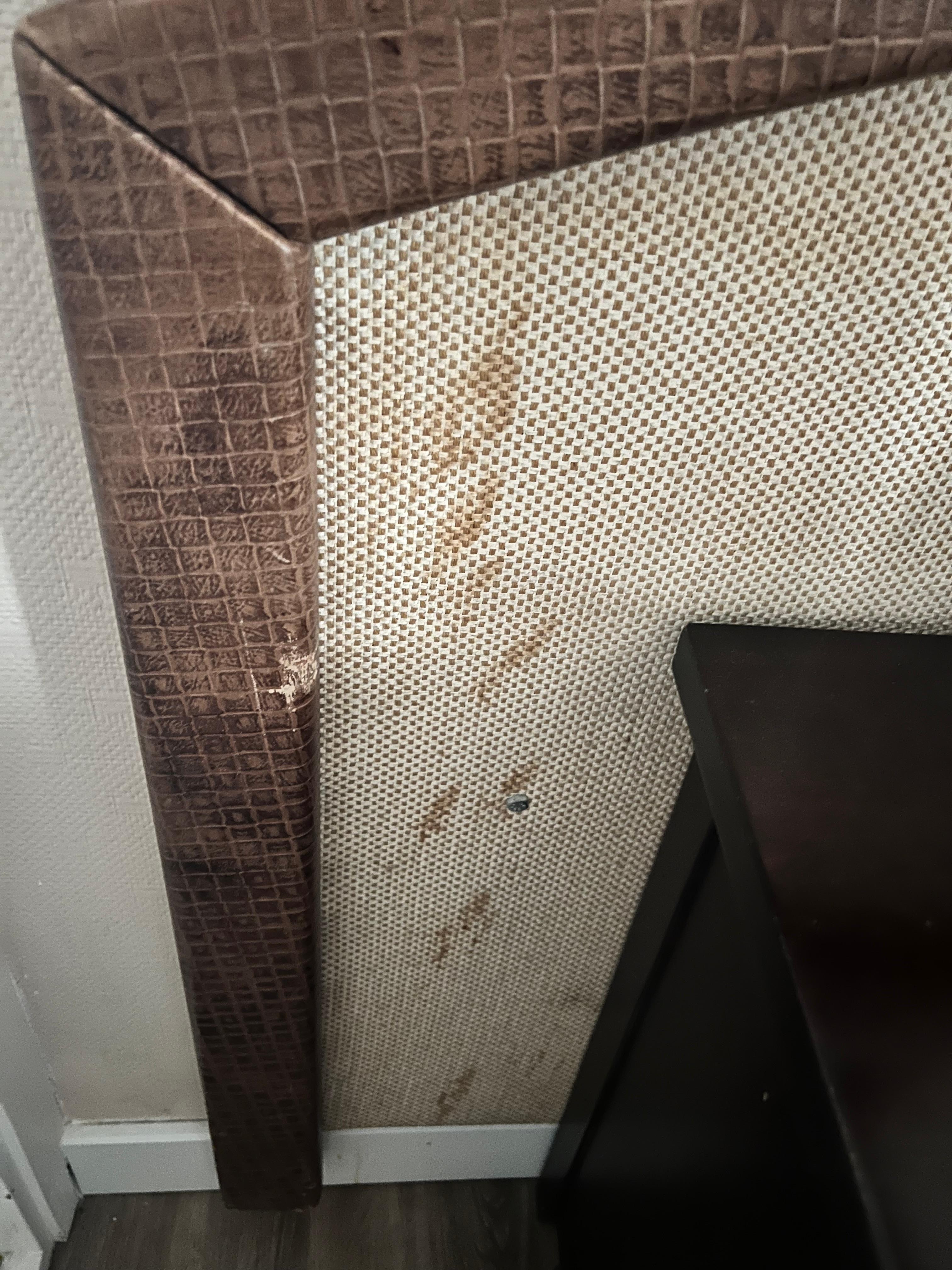 Bed headboard stains