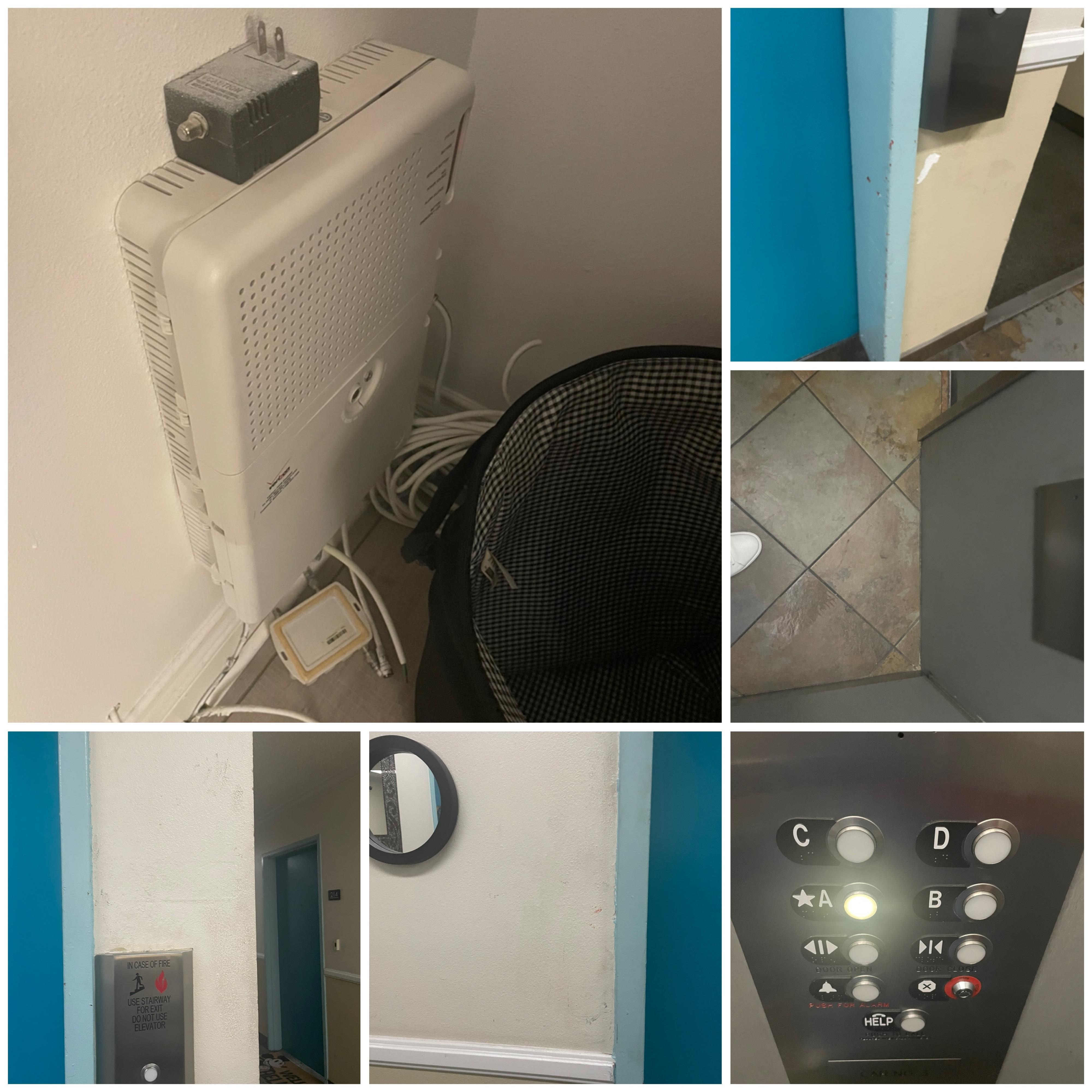 Inside the interior of the condo closet 