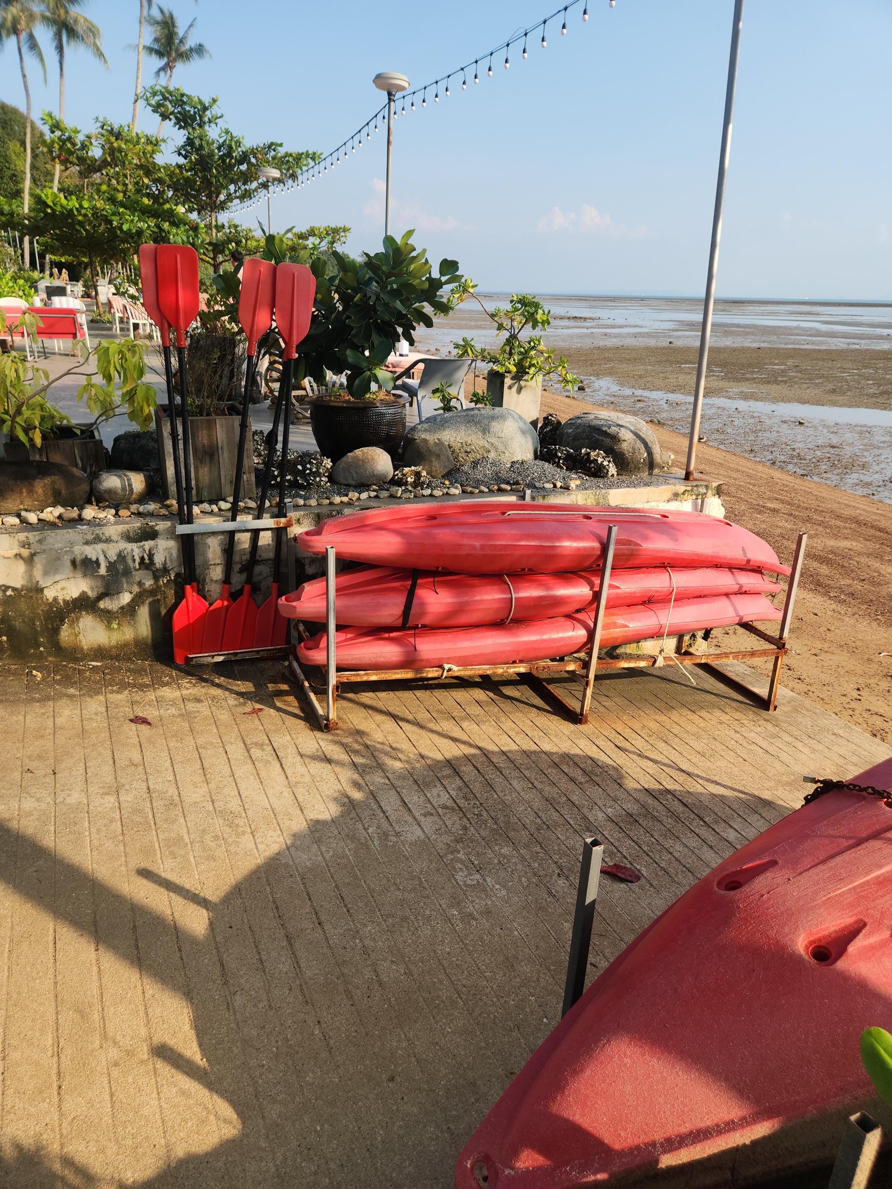 Kayaks are available at 200 THB an hour