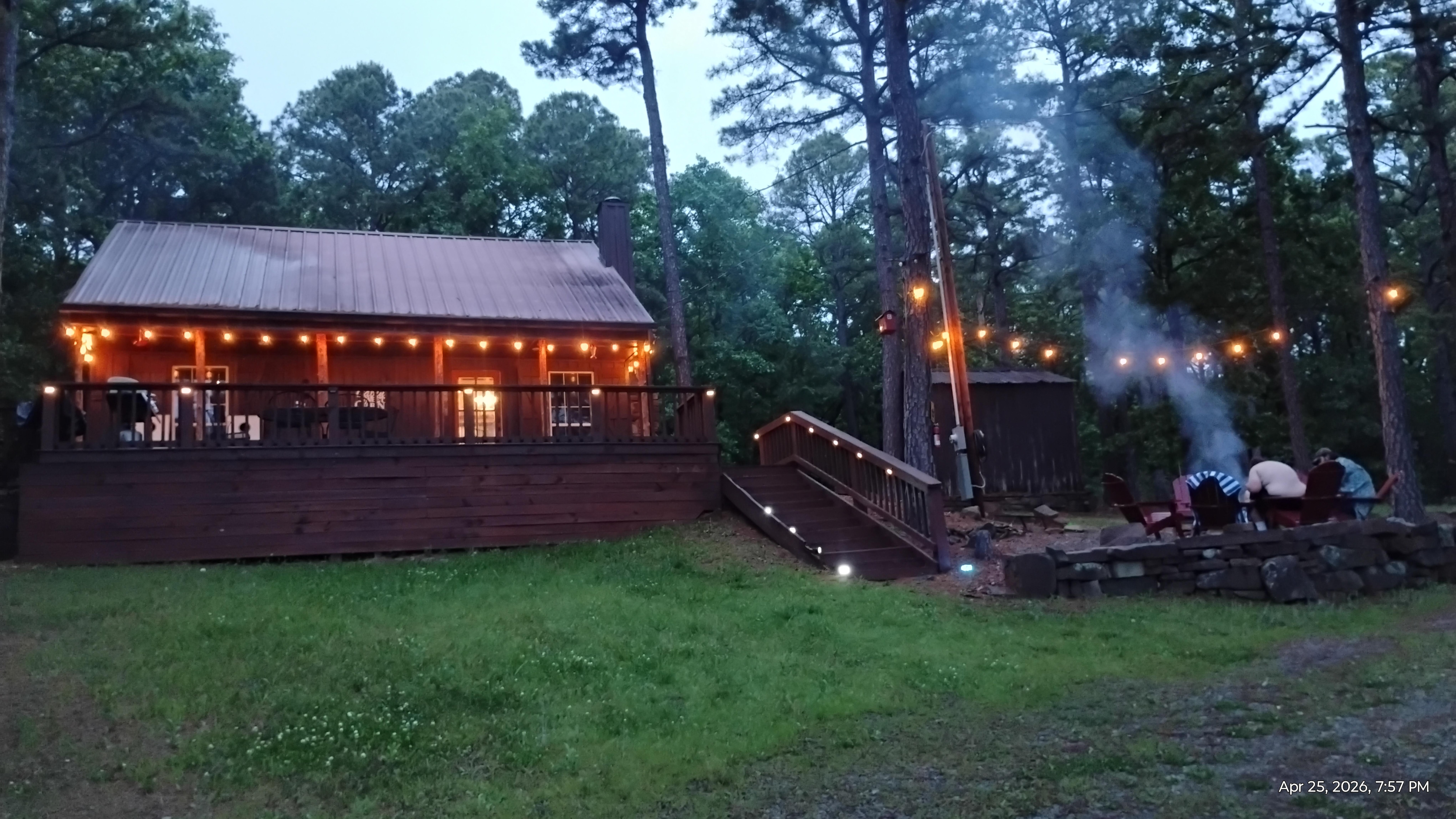 Weather finally give way and we were able to enjoy an evening outside after a trip to Robber's Cave. 