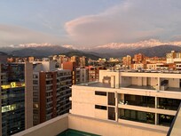 Partial view of the Andes Mountains from the rooftop deck.