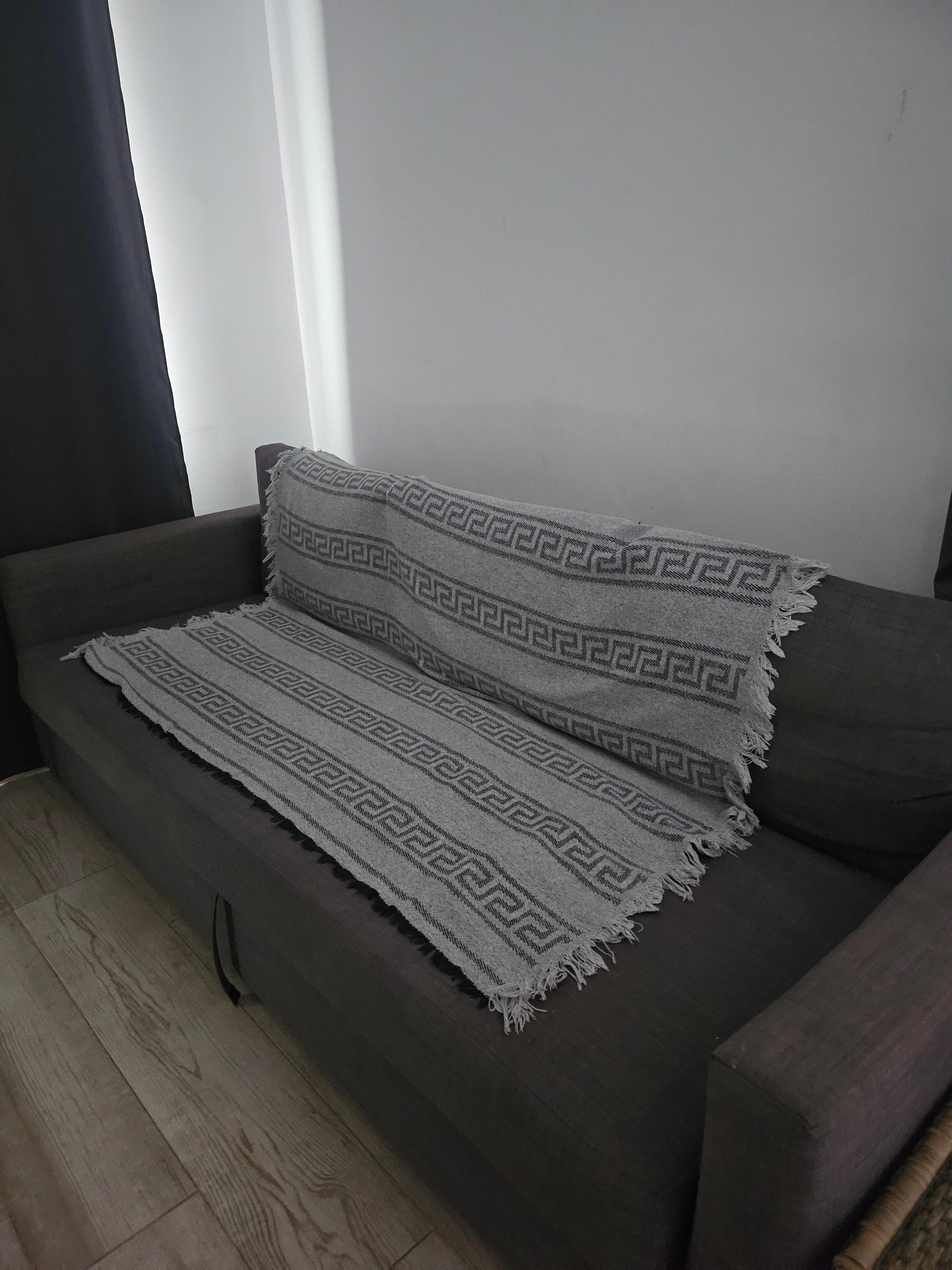 Big hard sofa, not very comfortable for sitting as it is