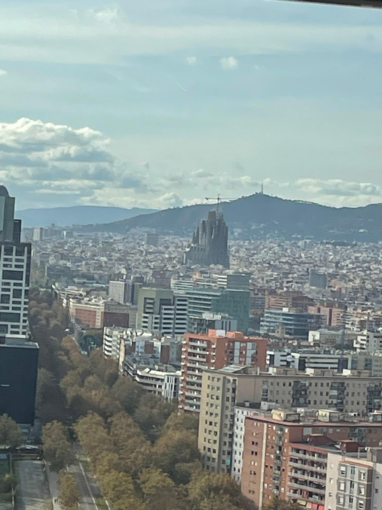 View from hotel room. You could see the Barcelona cathedral from the room.