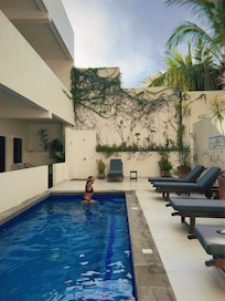 The pool (not heated) was super freaking after a long day at the beach