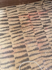 Red stains from something that was spilled