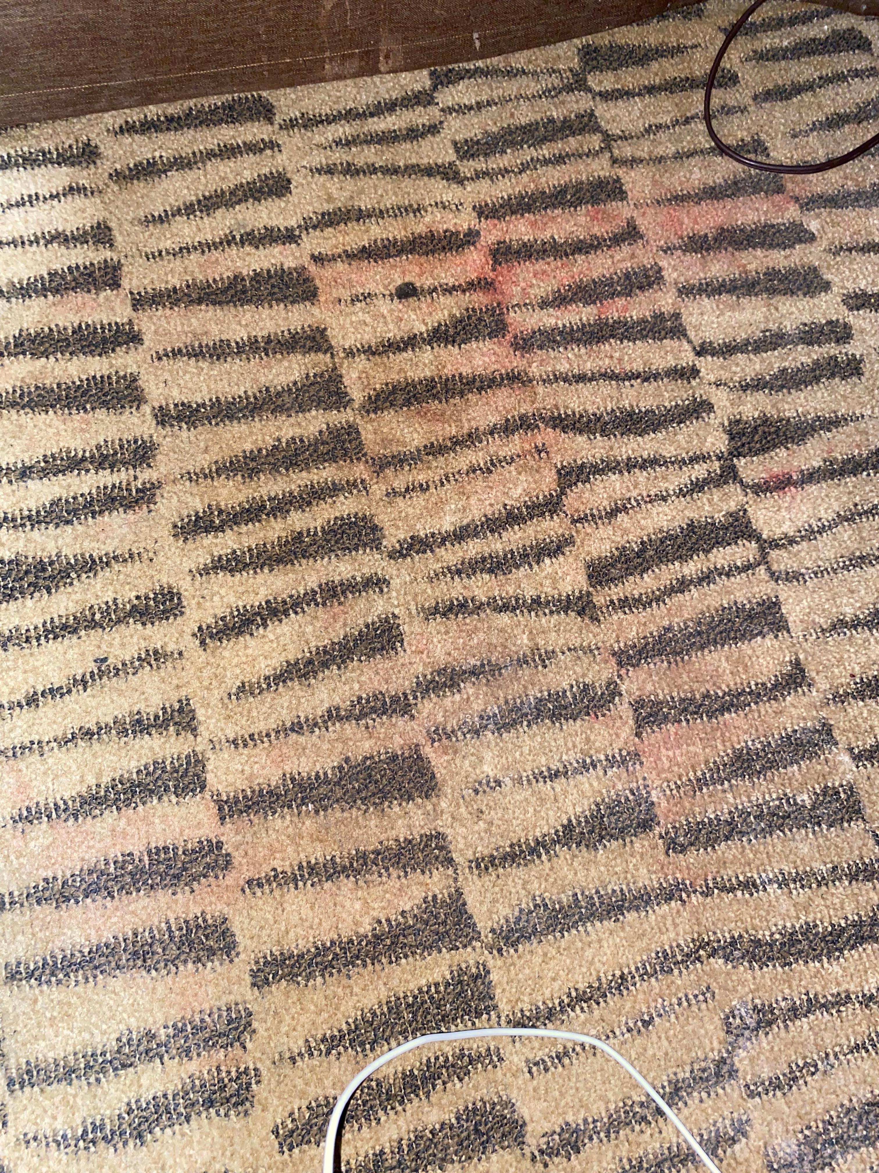Red stains from something that was spilled