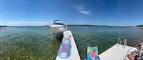 Dock on the lake (boat in photo is privately owned and not part of the rental)