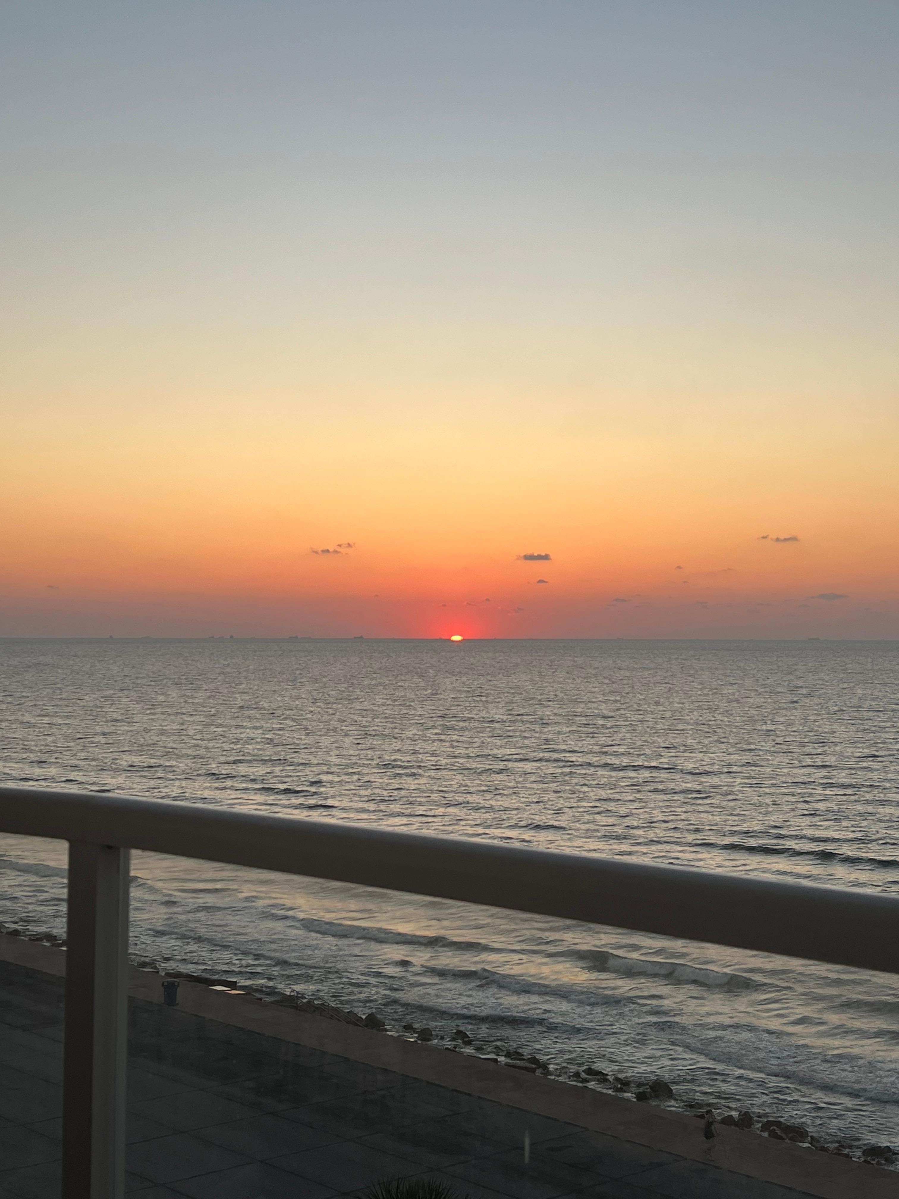 Sun rise on the balcony. Coffee never tasted better. 