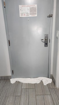 Used and towel to minimize smoke from coming in