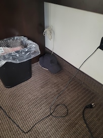 Hat left under desk from room just not being cleaned good