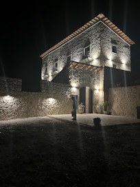 Night time view from parking area
