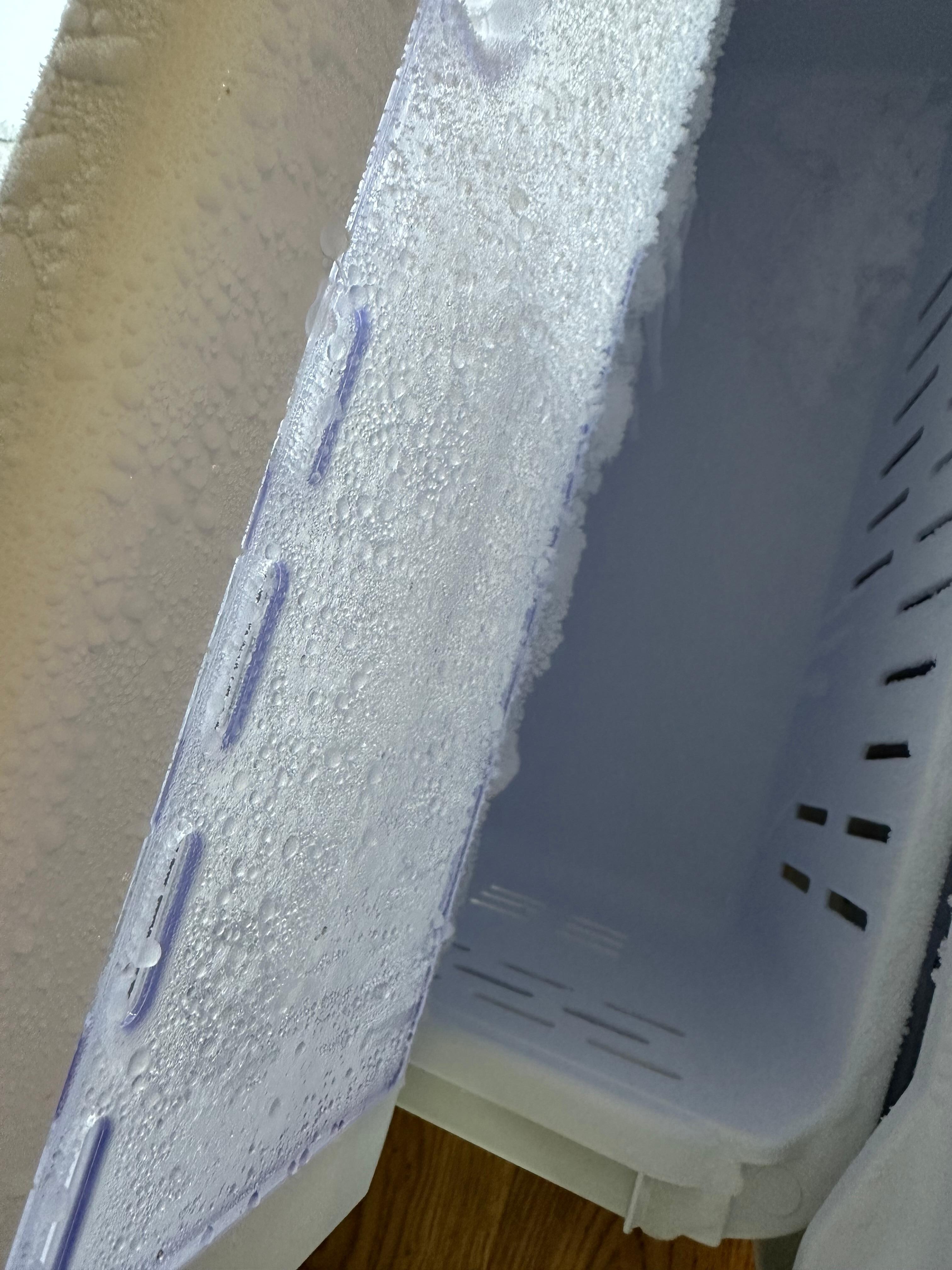 Ice frozen freezer. 
