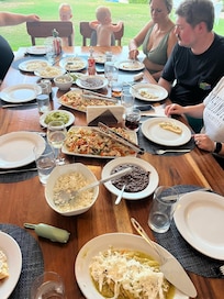 Chicken fajita dinner prepared by Genny.