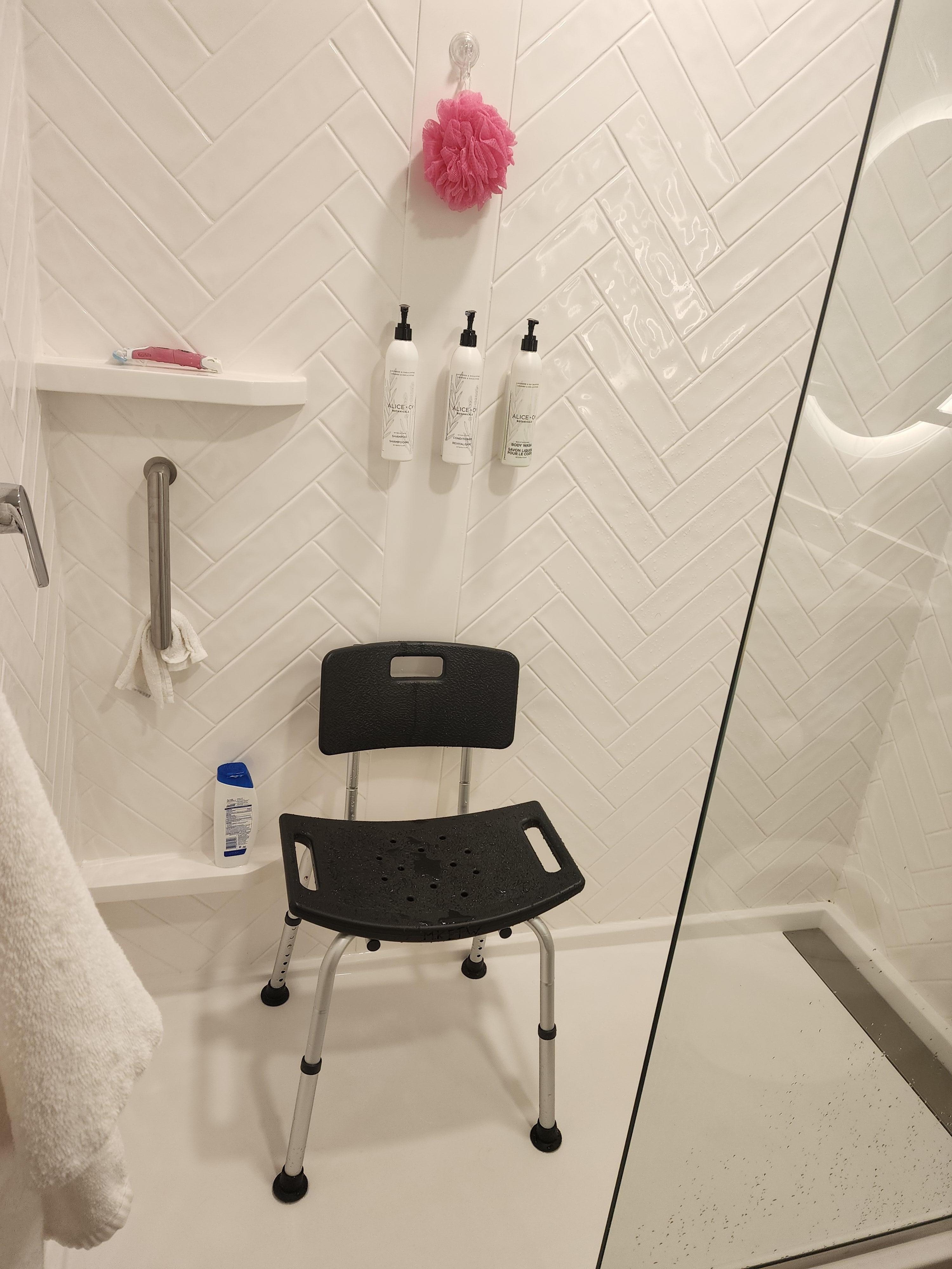 One small handle away from shower head