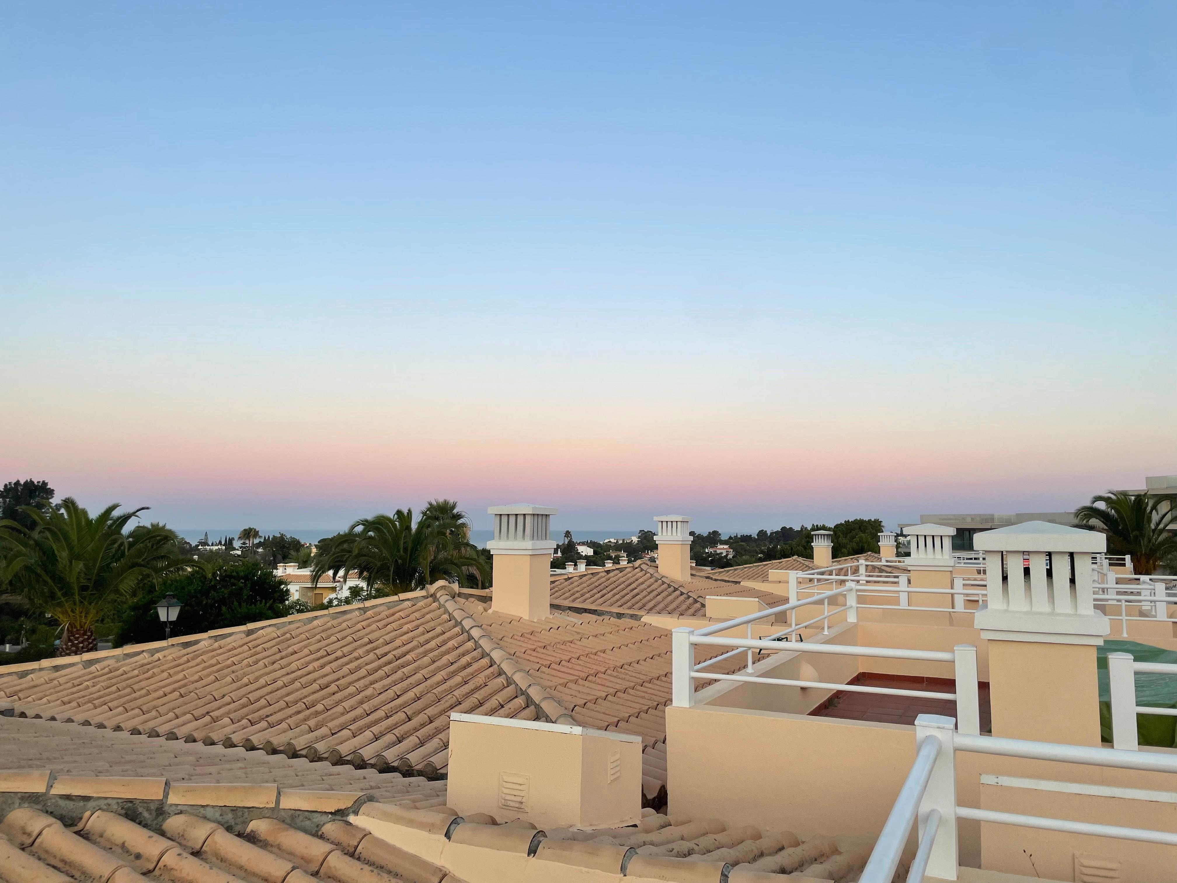 Ausblick am Abend von der Dachterasse 