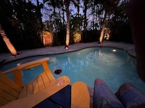 Backyard view from patio near BBQ