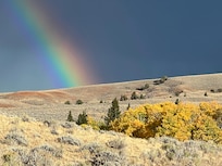 Rainbow with fall colors