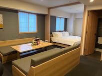 Sofas can be converted to beds. Very spacious room.