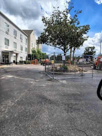 Construction on the grounds.
