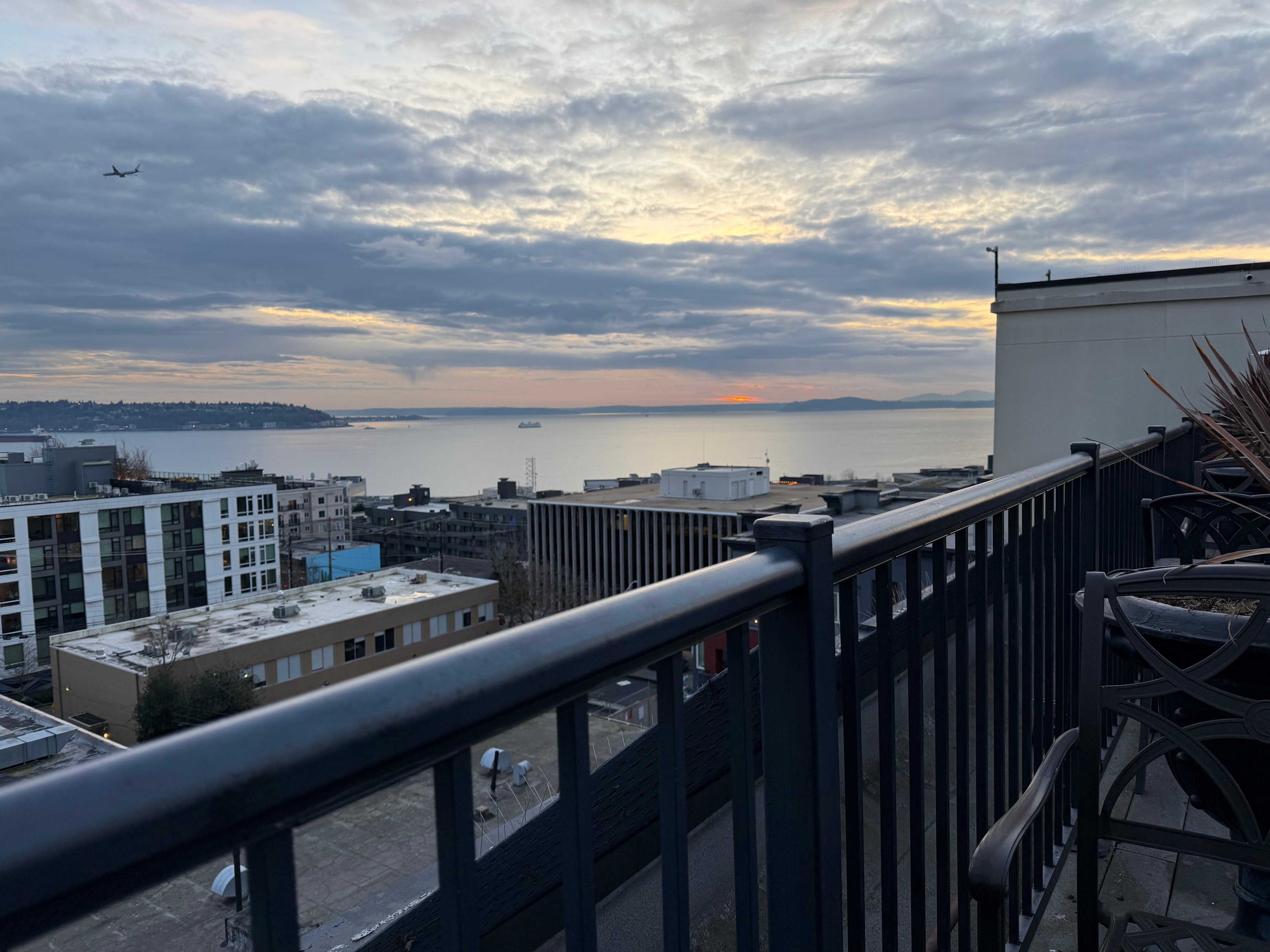 Rooftop view, early evening.