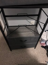 This was the extent of drawers in the bedroom. Very flimsy and made of cardboard covered with thin material.