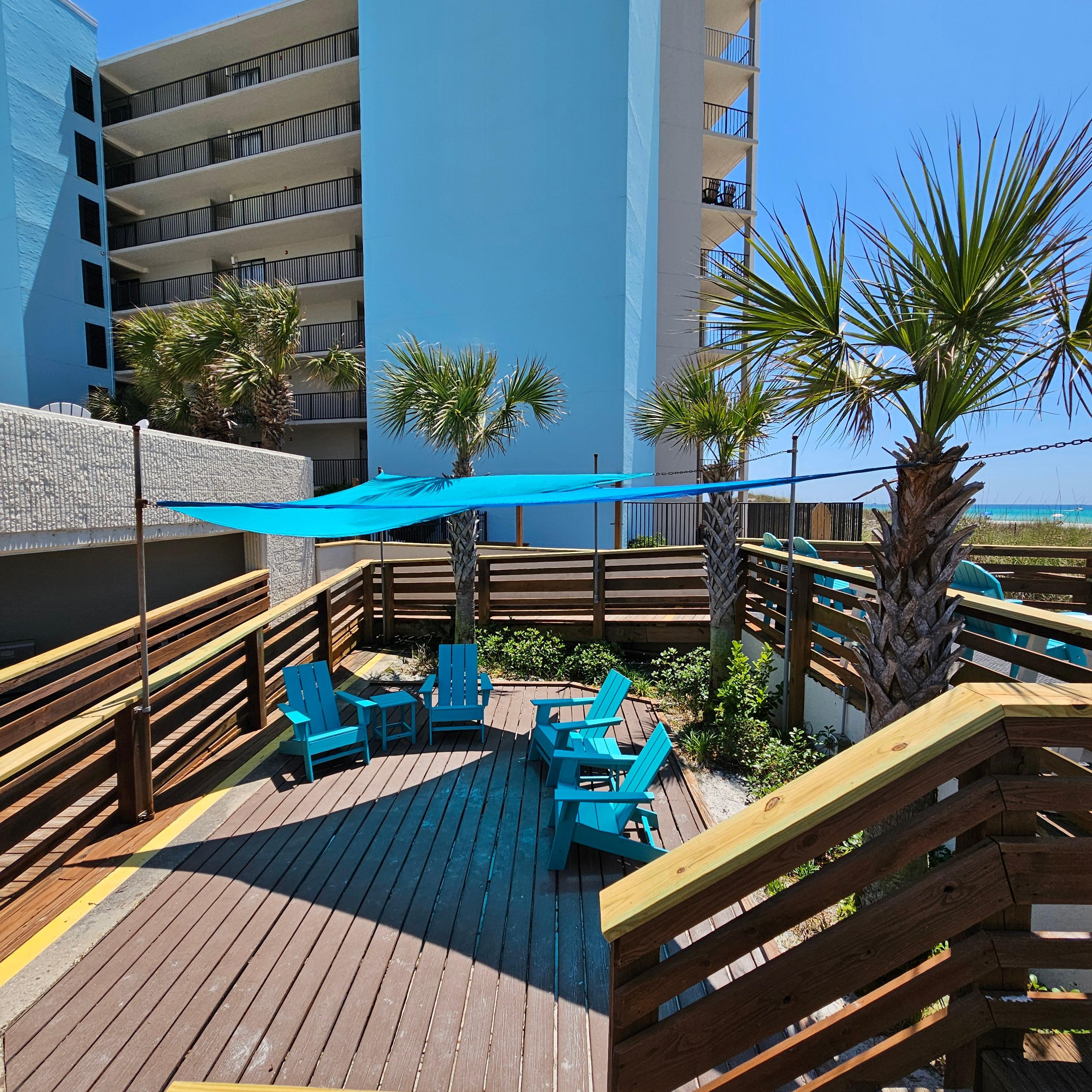 Covered seating to hang out 