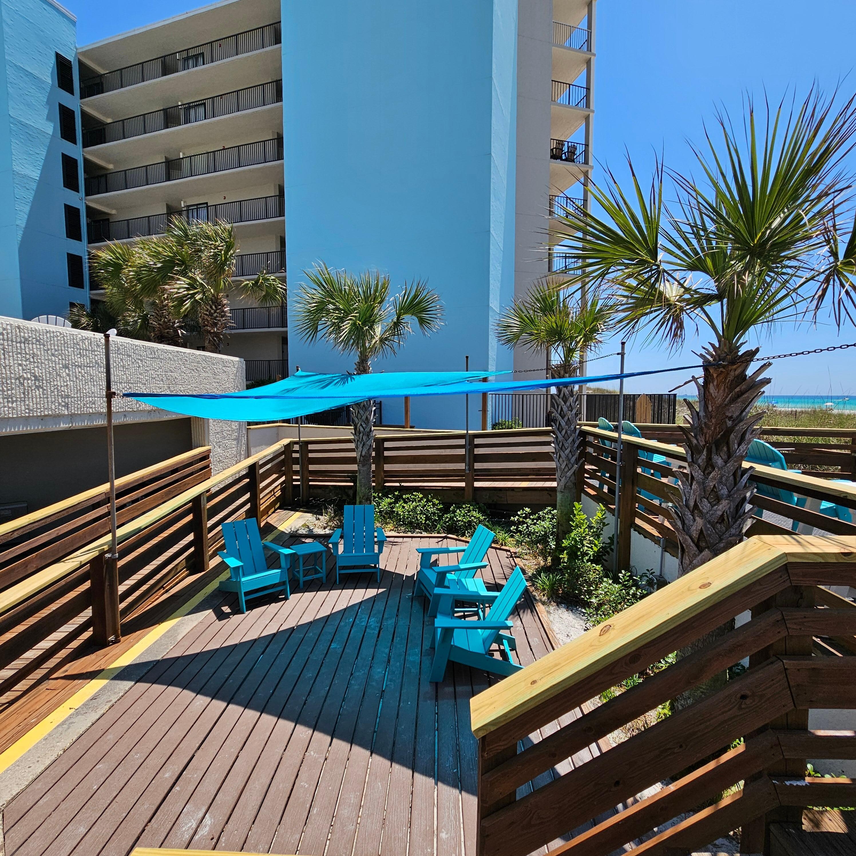 Covered seating to hang out 