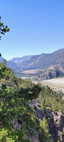 Looking down from a hillside hike.