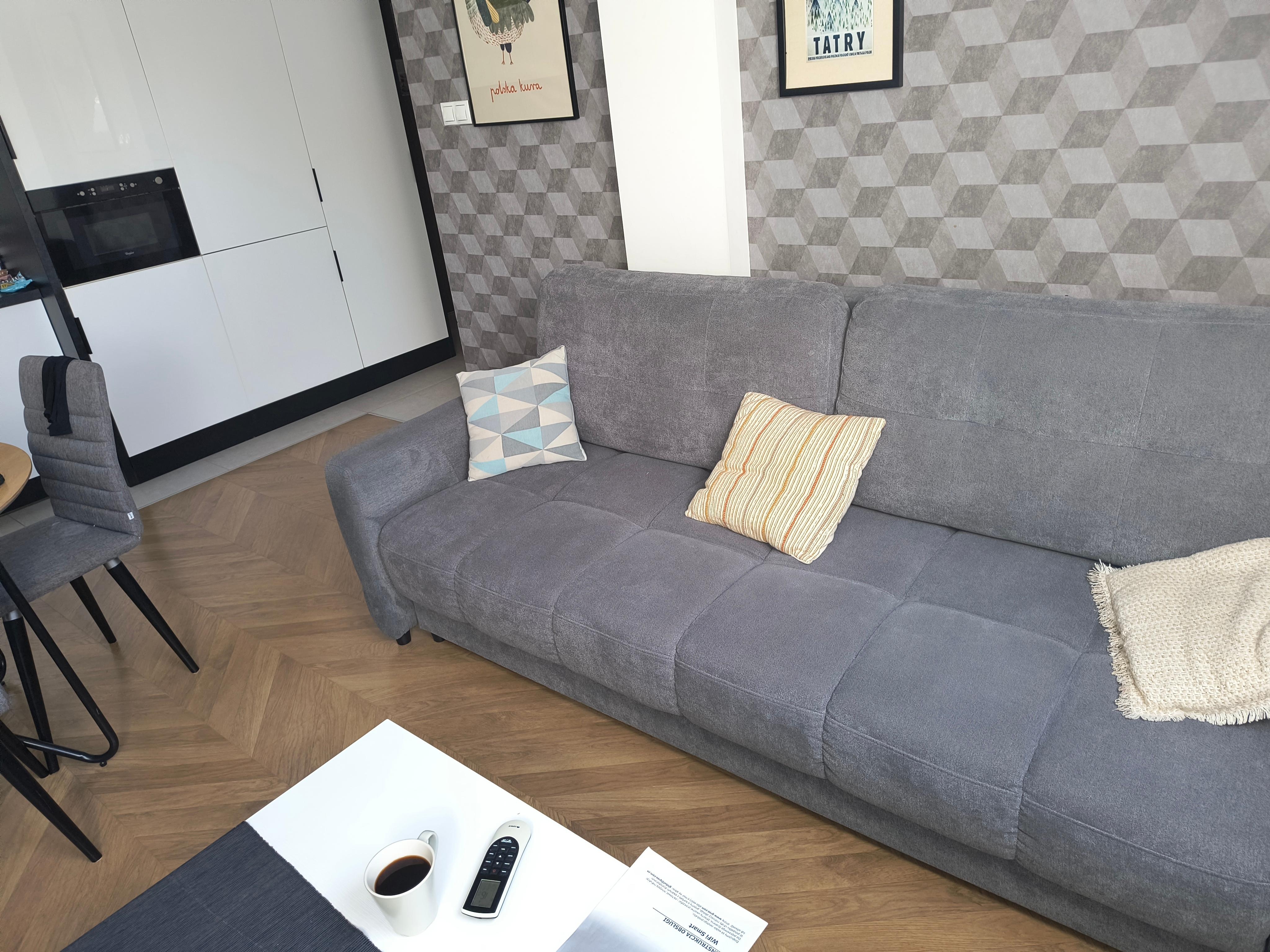 Sofa. Bed. Opens out or it's big enough to sleep if there's just one of you with room to spare. Very comfortable even for a sofa bed.