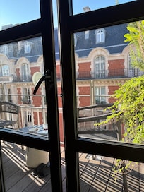 Looking through to our balcony