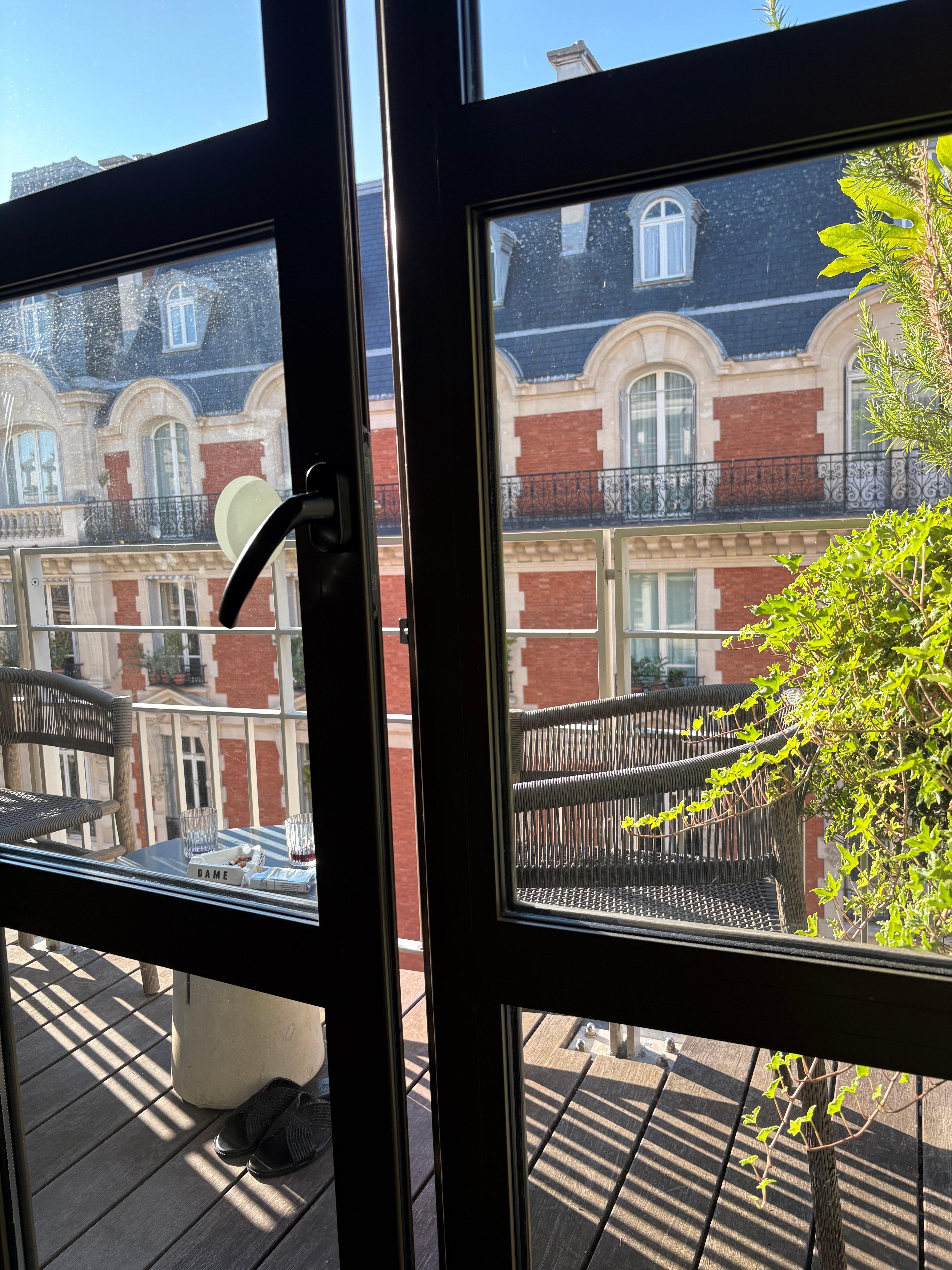 Looking through to our balcony