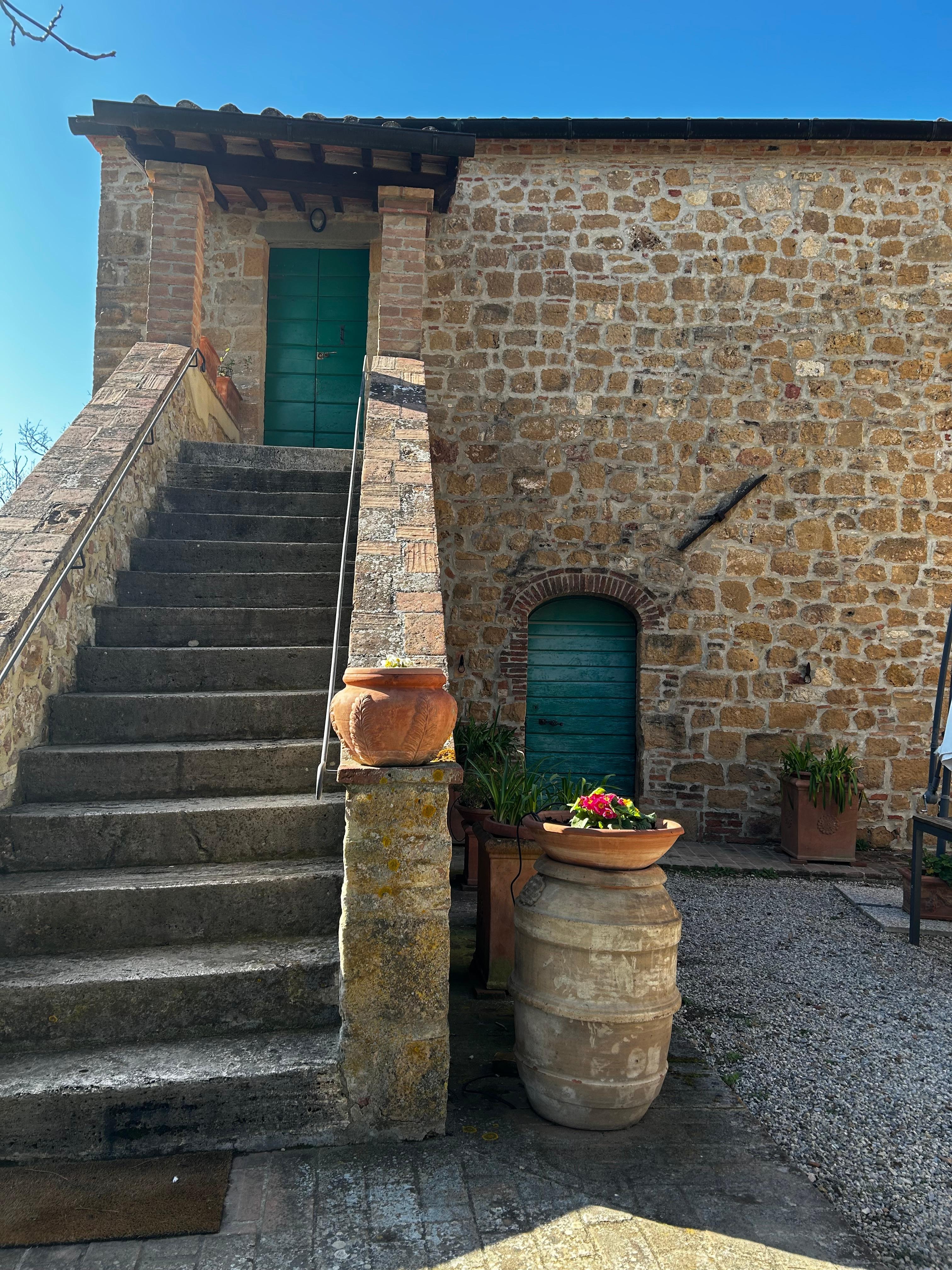 Steps to get into the house. 