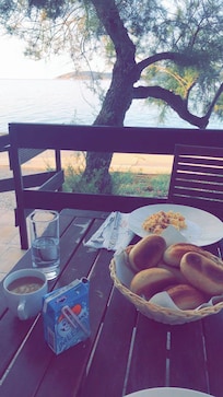 Breakfast at the patio in front of the house