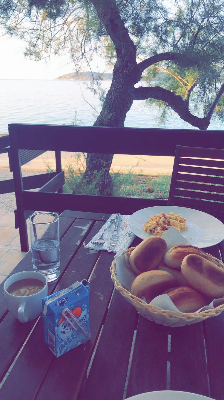 Breakfast at the patio in front of the house