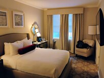 The room I got was not spacious but is nice and clean. The bed is very comfortable with proper amenities in the bathroom.