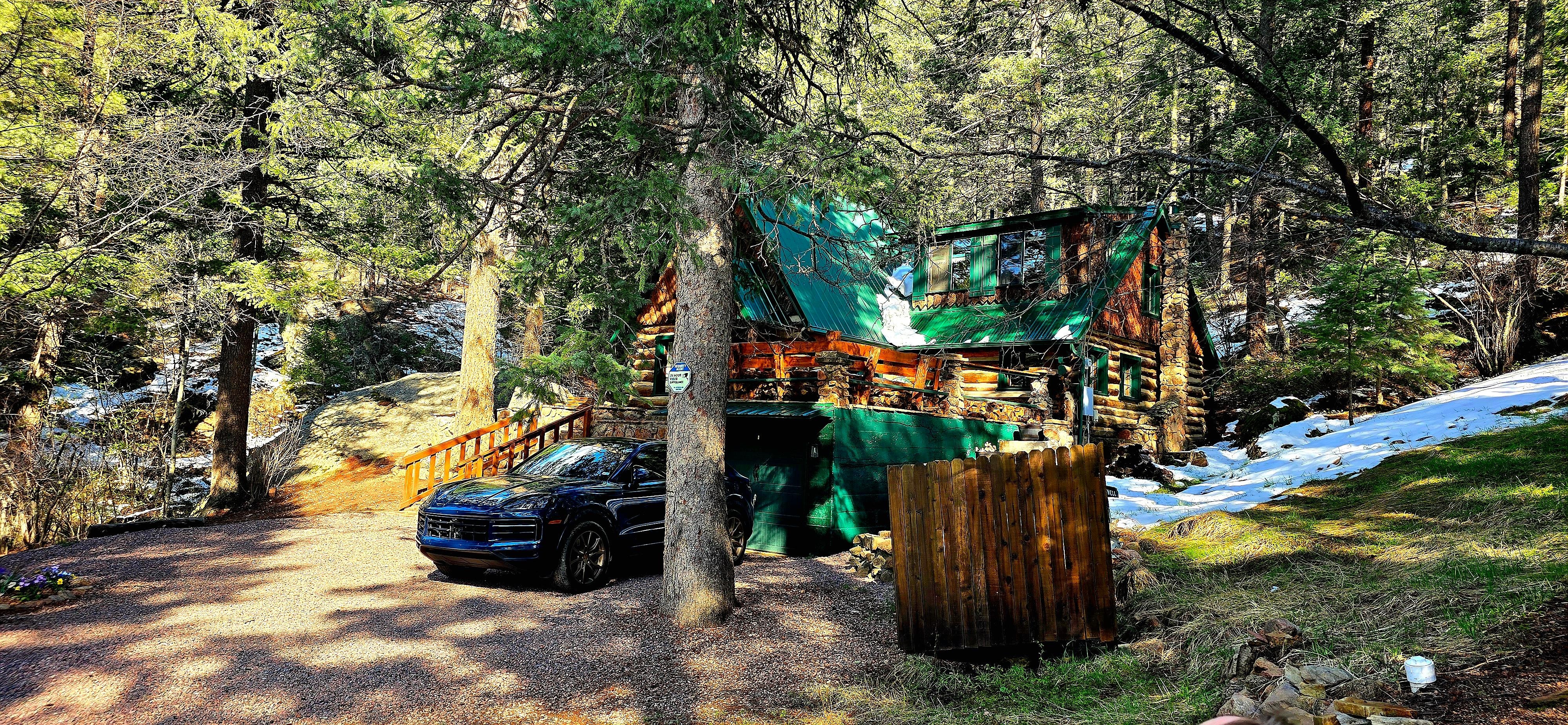 It was 65 degrees when we arrived but a little snow was left from the previous few days.