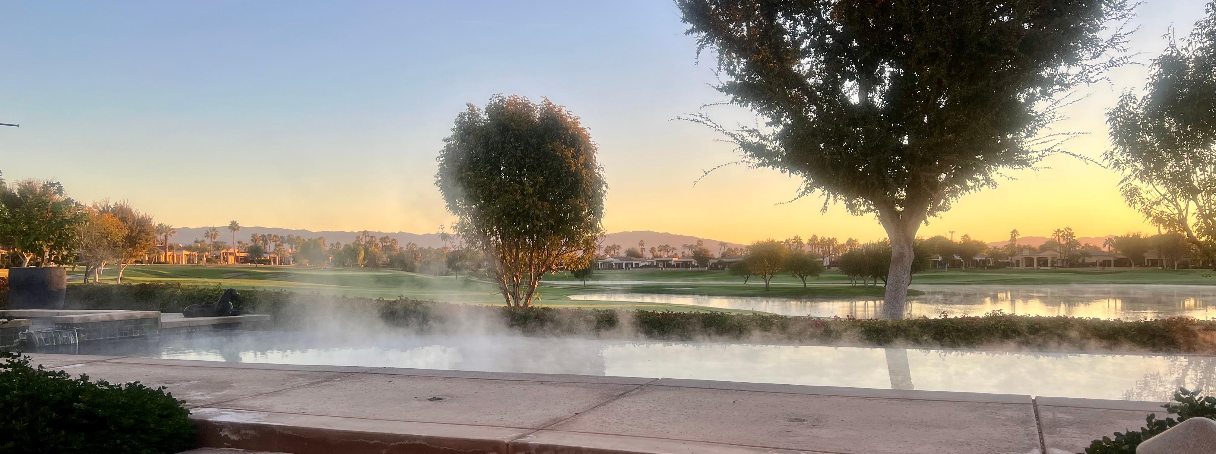 Sunrise over the pool