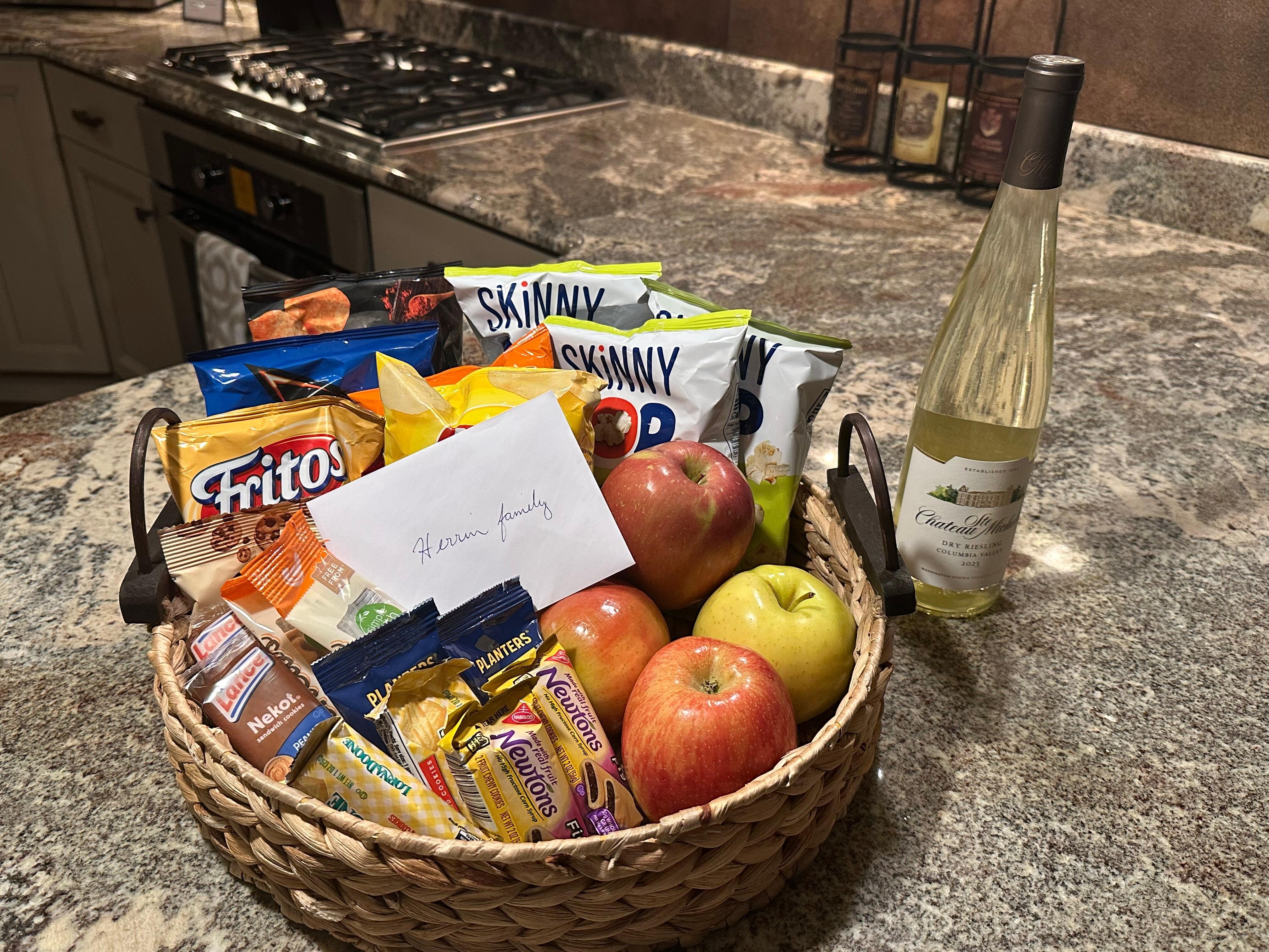 Welcome basket when we arrived.