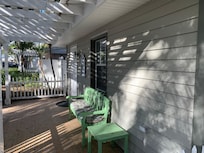 This is a picture of the patio outside the cottage.