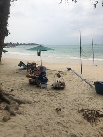 Det rolige hjørne af stranden