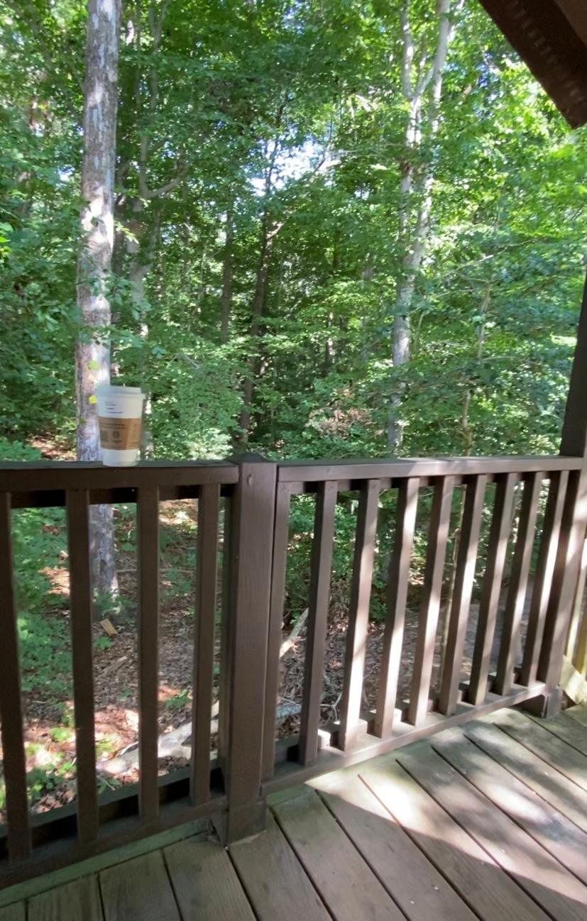 Beautiful back porch, great for enjoying a cup of hot coffee in the morning 