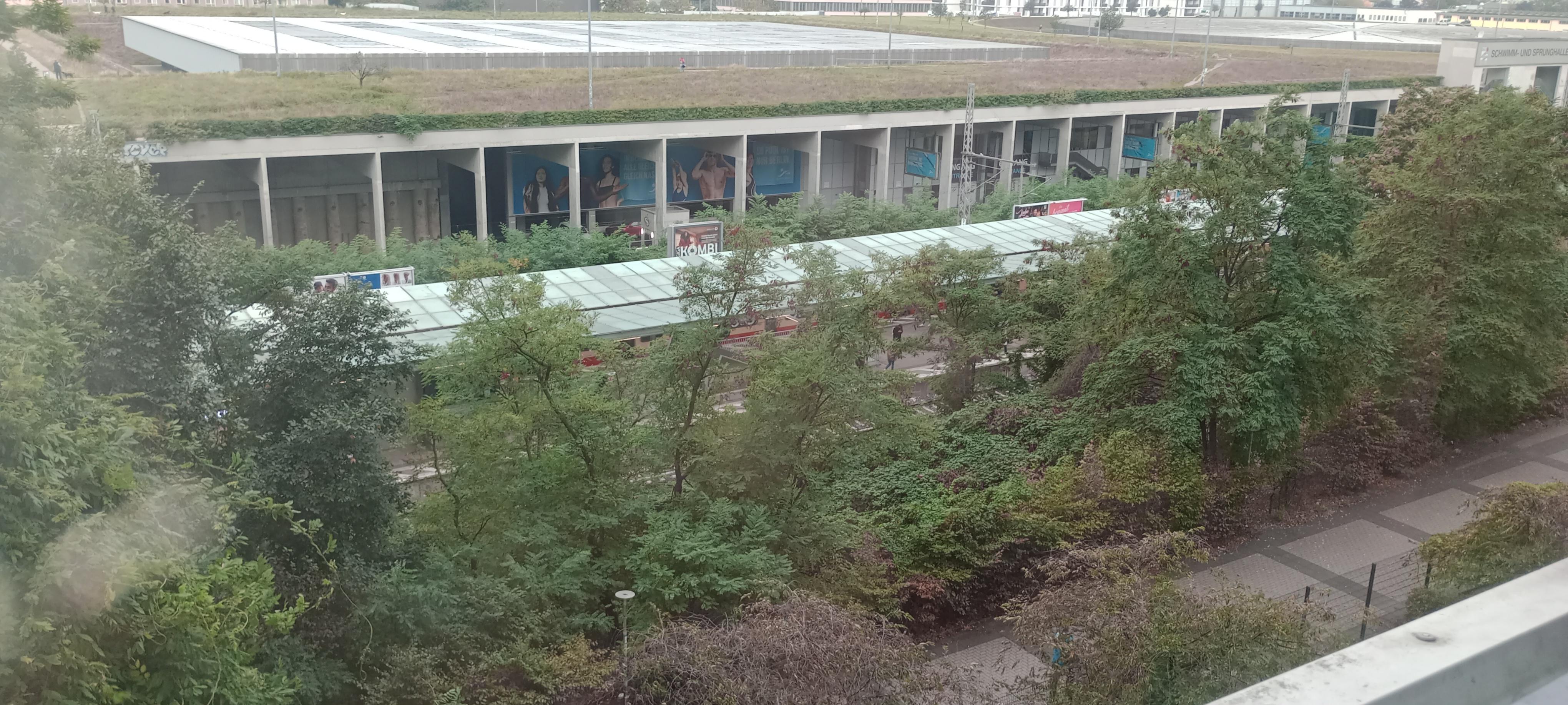 View from my 4th floor bedroom of the Landerburg Allee train station