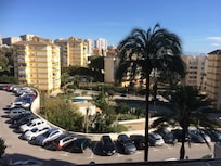 View from balcony & beautiful blue sky in November