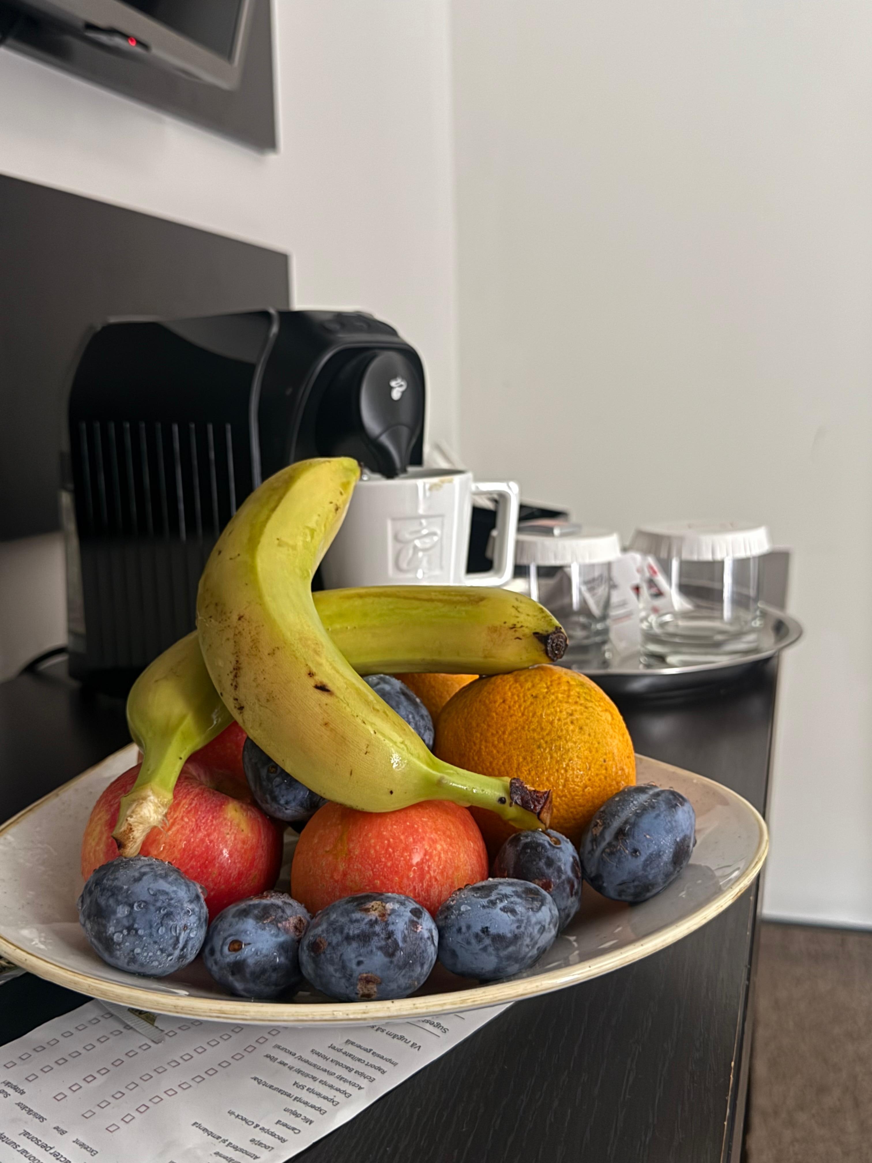 The fruit basket from the reception was much appreciated