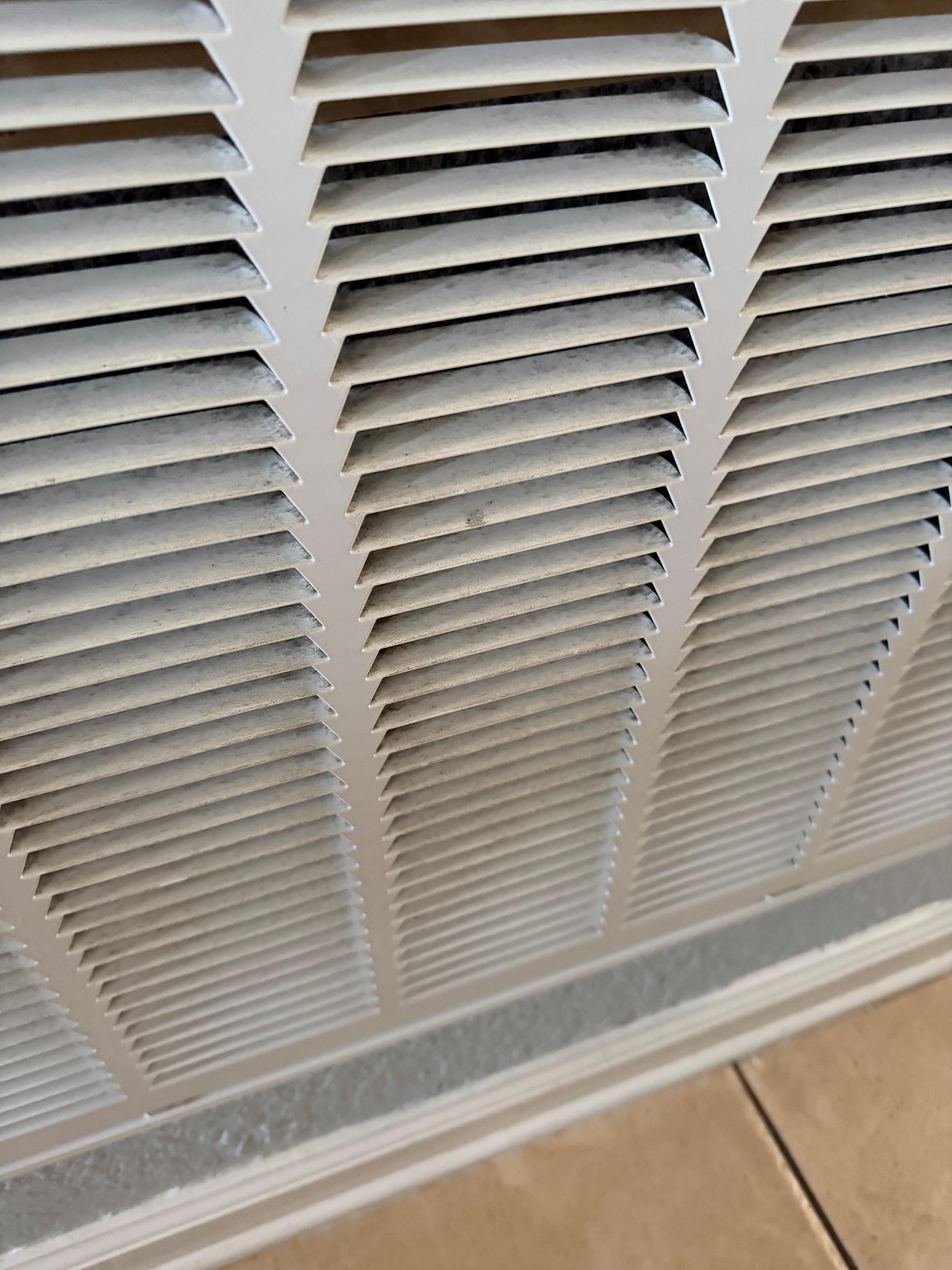 Caked dust on the air vent. 