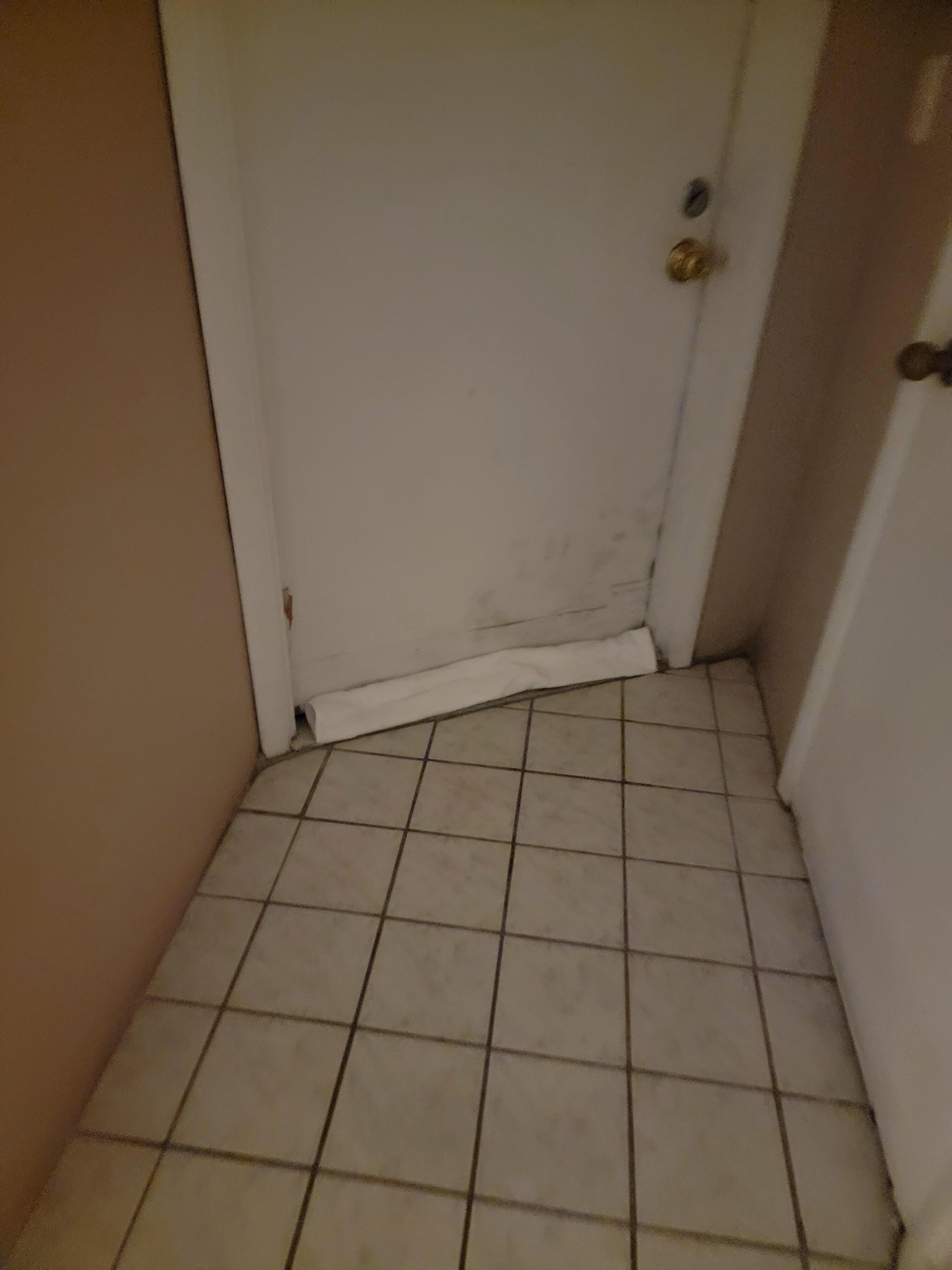Front door had rotted bottom and roaches were coming in. We had to put a towel there