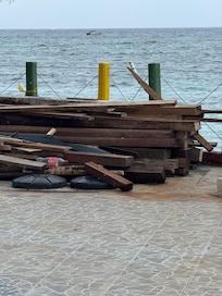 Materiales de construcción en el hotel.