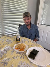 Paul enjoying some healthy chips & Corona