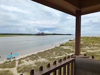View from balcony of inlet and ocean