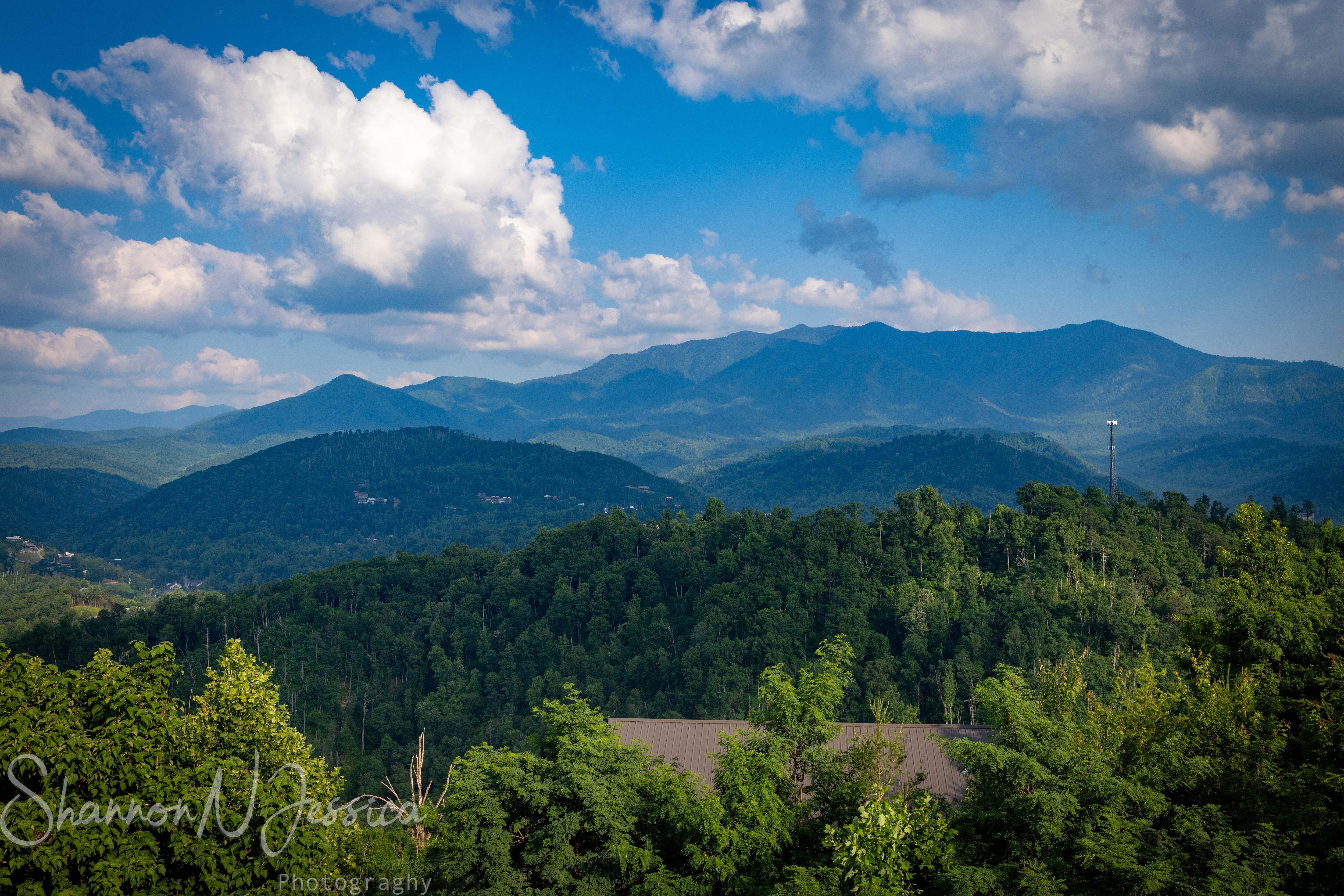 Great view from the main level deck...love the Smokey mountains and how the clouds and fog change the landscape daily.